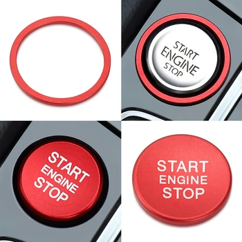 

For VW Touareg Altas CC T-roc Touran Tiguan Car Engine Start Stop Button Ring keyless system switch Trim Cover upgrade sticker