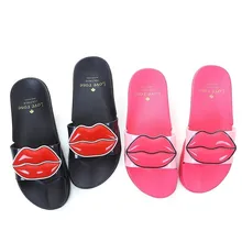 Women Summer Slippers Soft Sole Slides Lovely Lips Beach Slippers Platform Slip On Sandals Women Shoes Flip Flops Dropshipping women slippers block high heels belt buckle slippers summer slides platform sandals women shoes slip on flip flops dropshipping