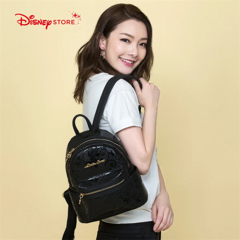 

Disney Minnie Lace Women's Backpack Brand Fashion 2018 High Quality PU Leather Schoolbag Bags for Teenager Girl Student Bag A247
