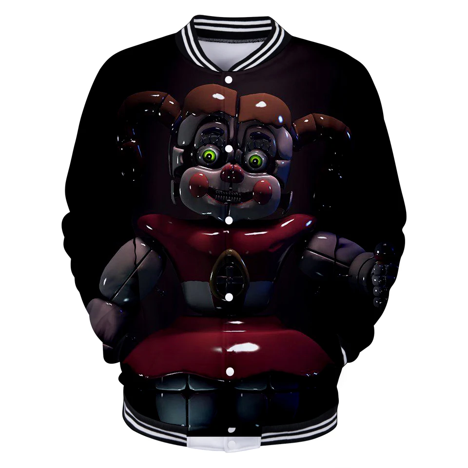 Бейсбольные куртки Five Nights at Freddy с 3D принтом женские/мужские модные повседневные