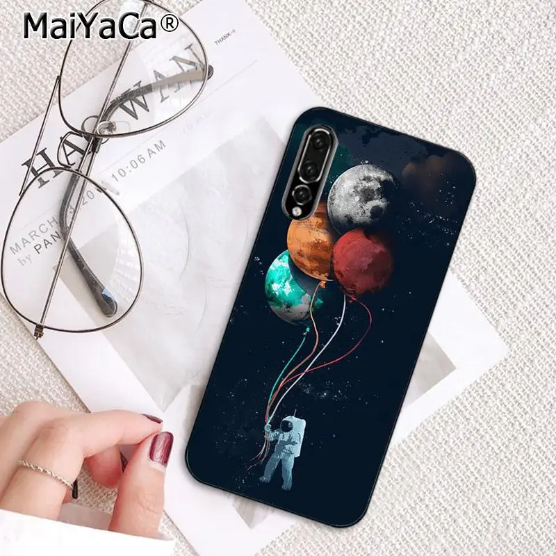 Space Moon plane abstract stars art 