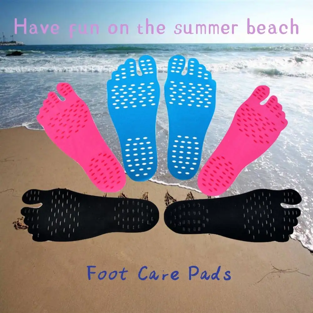 

Summer 1 Pair Hypoallergenic Adhesive Foot Care Pads Feet Sticker On Flexible Anti-slip Invisible Beach Feet Protection для ног