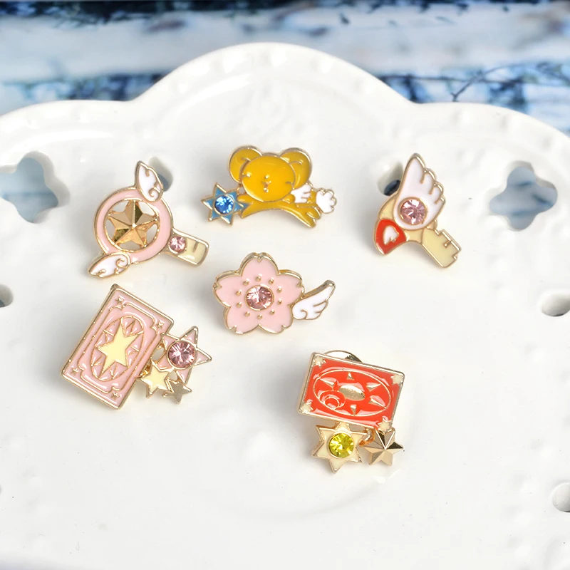 6 шт./компл. анимационная брошь tor Sakura Clow в виде крыльев из карт звезд птиц керо