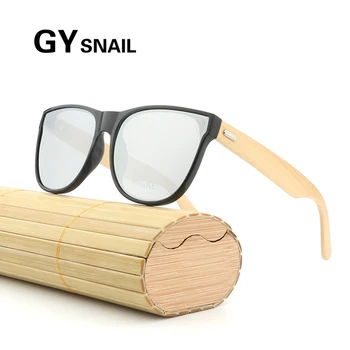 

GY Vintage Bamboo Wooden Sunglasses men Polarized Mirror Coating male female wood sun glasses women brand designer in Wood Box