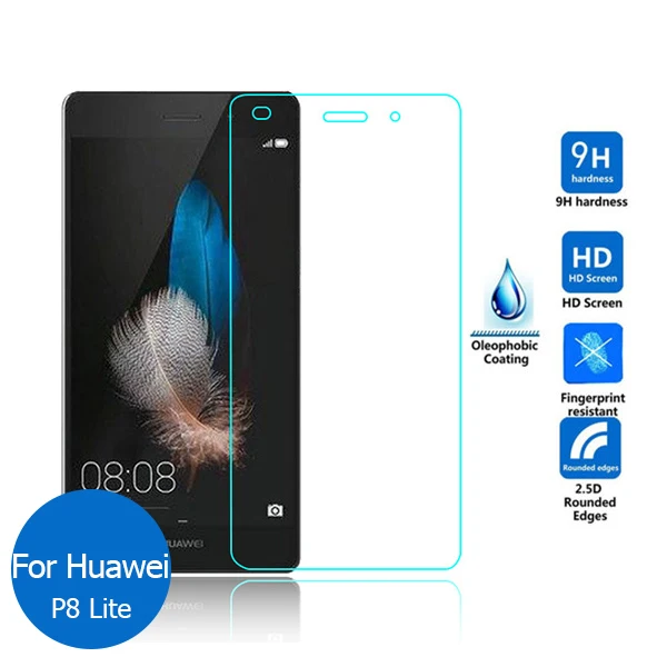 2.5D Закаленное стекло для Huawei P8 Lite Высококачественная защитная пленка