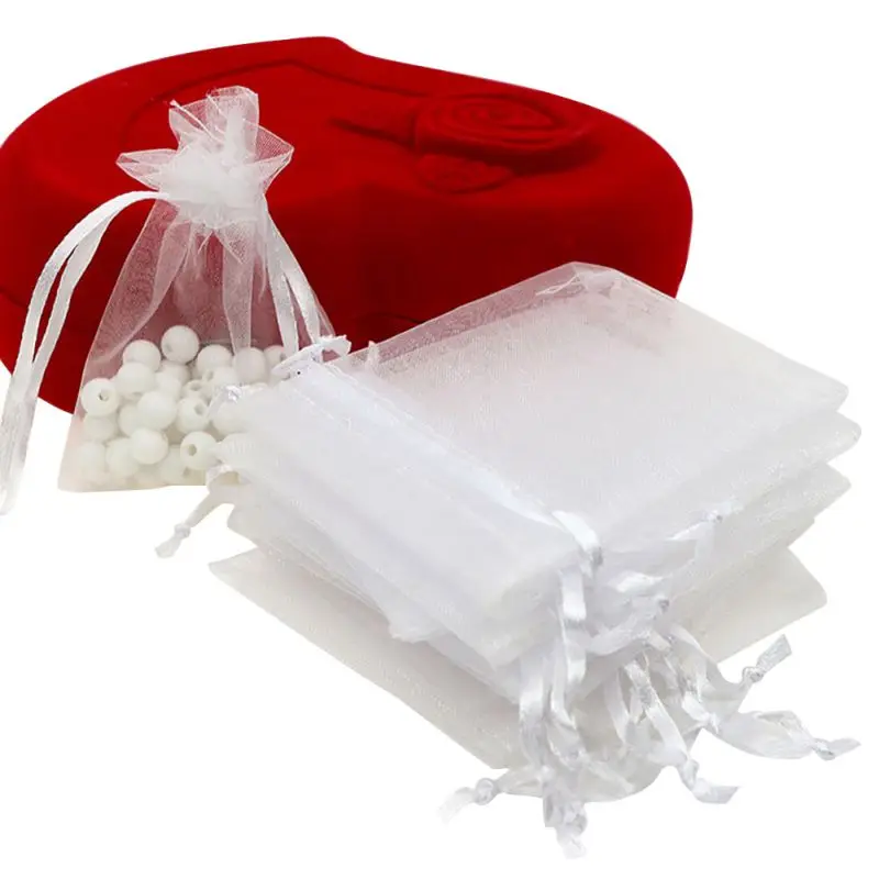 100 шт/партия 7x9 см оптом сумки из органзы Свадебные мешки упаковка ювелирных изделий сумки милый Подарочный пакет смешанных цветов