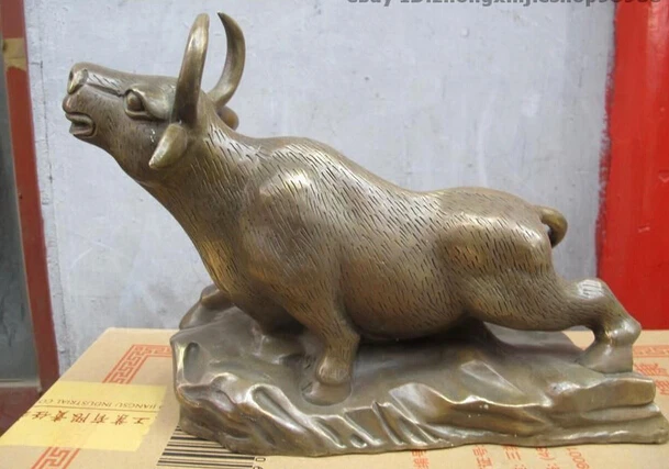 

Copper Brass craft xd 001945 Chinese Folk Feng Shui Luckly Copper Bronze cattle Bull Oxen Cow Ox Statue