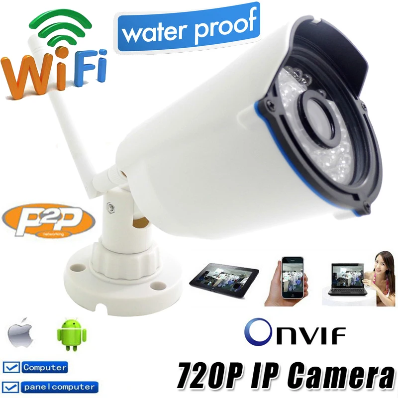 Ip камера 720p wifi HD CCTV Водонепроницаемая беспроводная P2P Всепогодная наружная