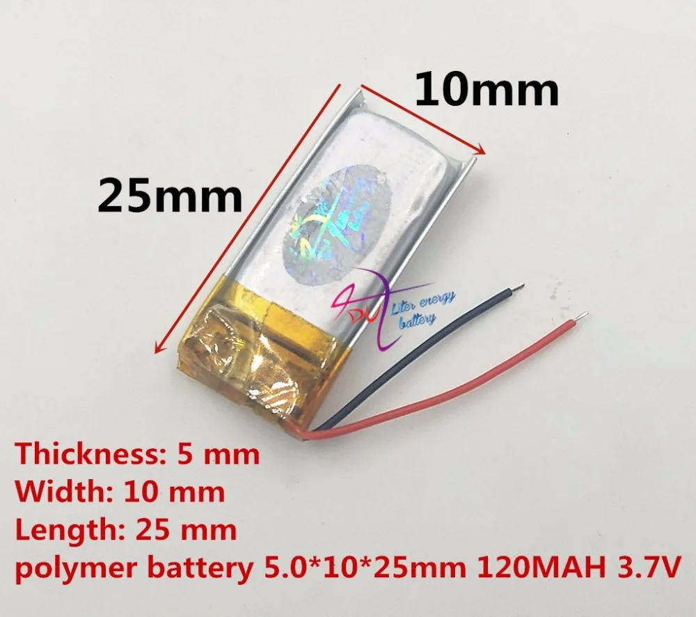 501225 511124 501025 горячая Распродажа маленькая батарея 501225 3,7 V 120mAh lipo батарея для цифровых продуктов