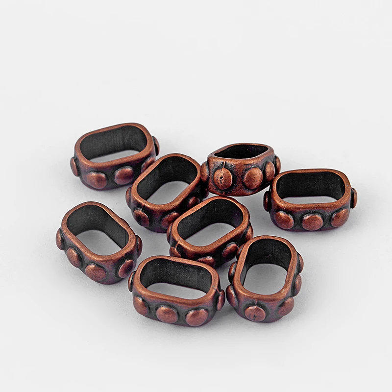 20Pcs 10.5x6.5mm Dotted Slider Spacer Beads Findings For Licorice Leather Cord Jewelry Findings