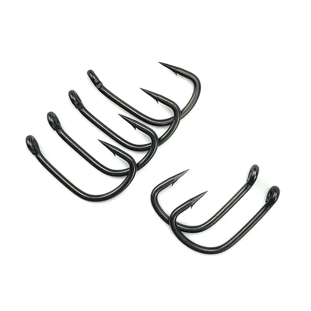 

20pcs Carp teflon coating barbed hooks fishing eyed matte black sharp point high quality japanese hooks BNR hooks