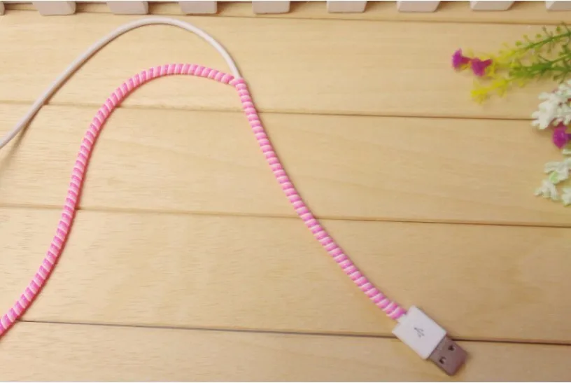 Выбор 1,4 м Твердые Красочные ТПУ Спираль USB зарядное устройство протектор сердцевины кабеля обмотки кабеля для iphone кабель передачи данных Samsung