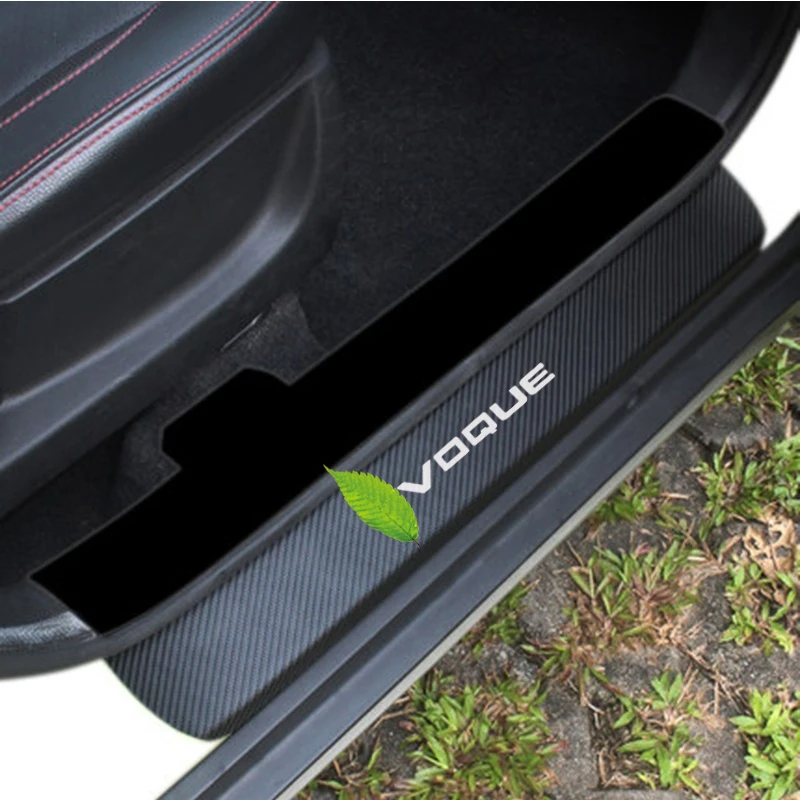 

Carbon Fiber Vinyl Sticker Car Door Sill Protector Scuff Plate for Land Rover EVOQUE Car Accessories