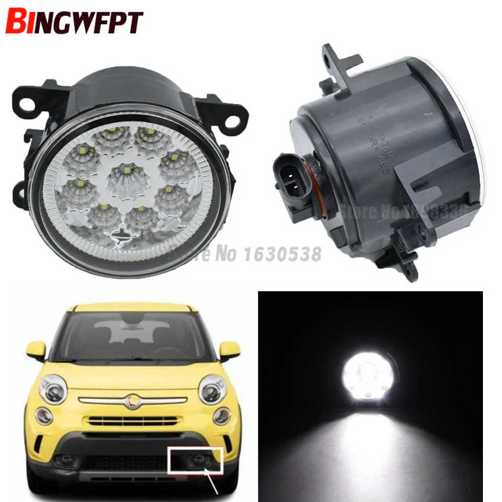 2PCS Super Bright 12V Car styling 90mm LED Fog Light white yellow H11 Lamp For FIAT 500 500L 2012 2013 2014 2015 | Автомобили и