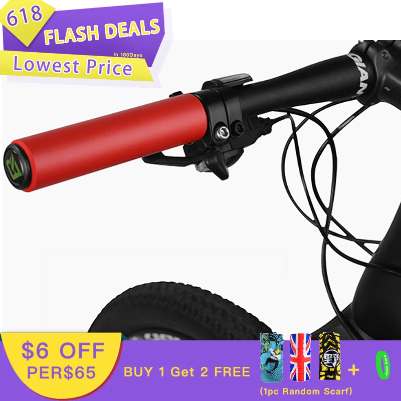 

ROCKBROS Anti-skid Shock-absorbing Bike Part Cycling Bike Bicycle Gear Grips MTB Bike Silicone Handlebar Soft Ultralight Grips