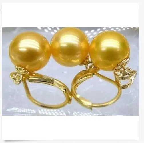 

gorgeous set of 11-11.5mm south sea round gold pearl pendant &earring