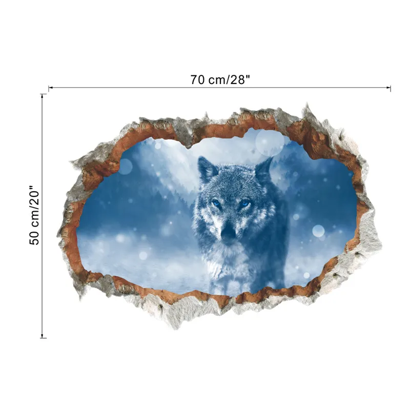3d разбитые настенные наклейки на стену для офиса, гостиной, спальни, украшения для дома, сделай сам, животные, олень, волк, пейзаж, настенные художественные наклейки