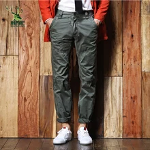 Новые мужские брюки-карго армейские коричневые черные большие карманы Украшение Повседневная легкая стирка мужские осенние брюки размер 30-40