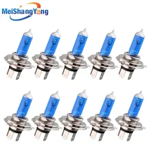 10 шт. галогенная лампа H4 100 Вт 12 В 6000 К h4 Супер Белый Туман огни высокой Мощность автомобиля лампа для передней фары автомобиля источник света парковка Авто