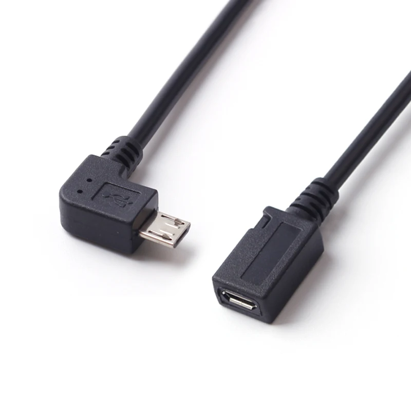 Black USB Angle 90 Degree Angle Extension Cable Male to Female Adapter JUS