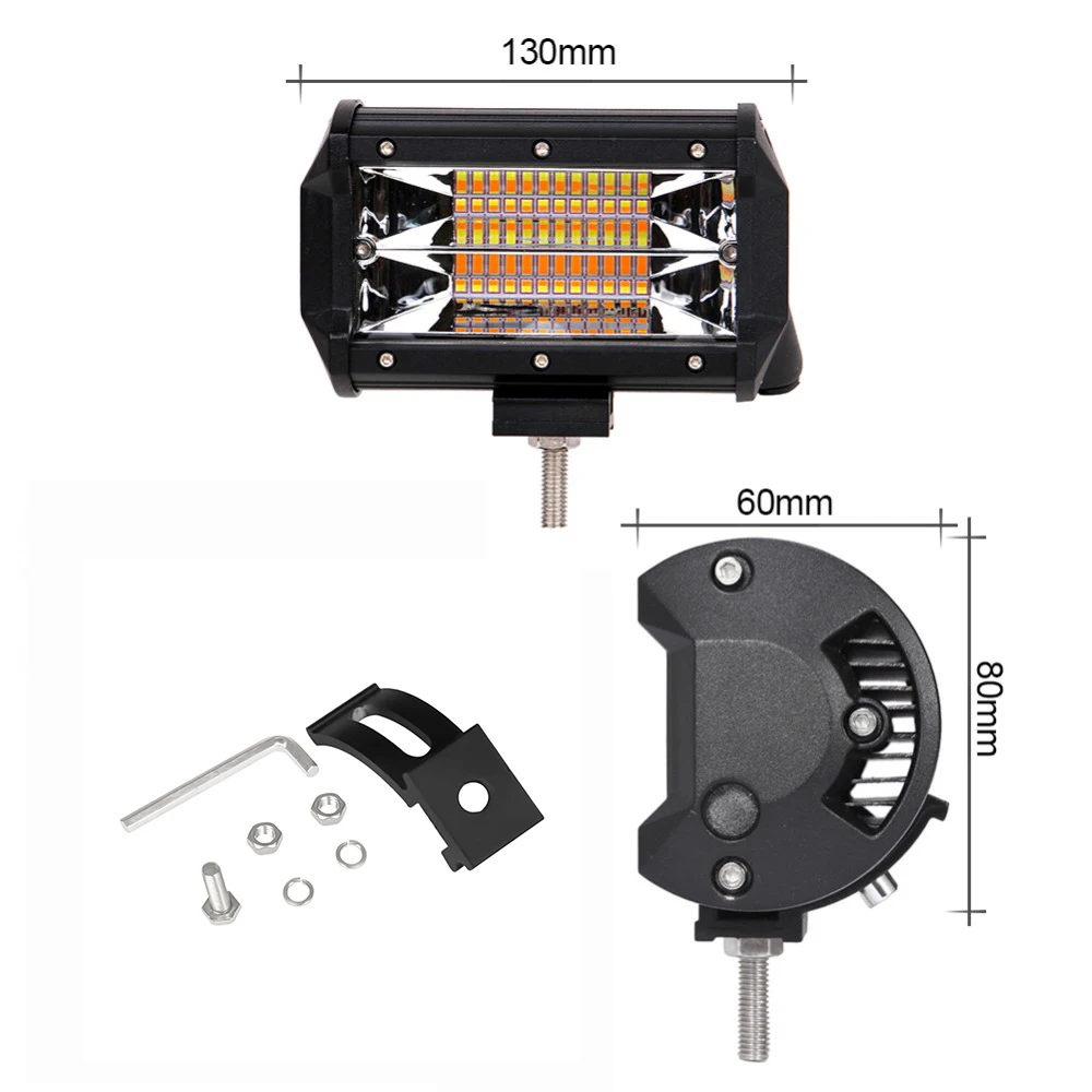 Auxtings 5 дюймов 72 Вт 7D светодиодный светильник 5 ''стробоскопическая вспышка 5 моделей белый янтарь внедорожный автомобильный светильник 12 в 24 В для Jeep 4WD противотуманный светильник