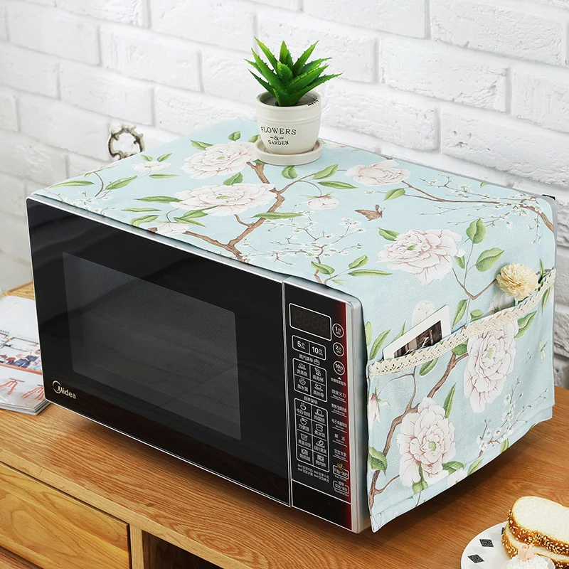 New Nordic fabric Magnolia design Microwave oven dust cover The oven
