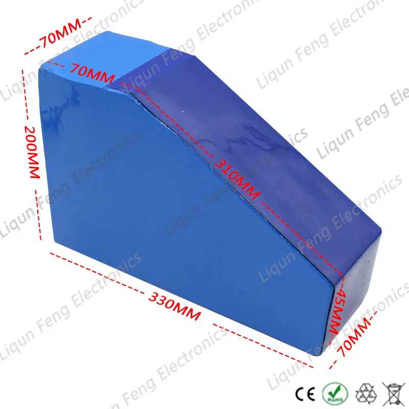 Top Free Bag 52V 30AH 1000W Triangle Battery 51.8V 30AH Electric Bike Battery 52V Lithium battery With 30A BMS 58.8V 2A Charger 1