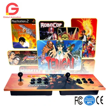 

Double Stick Arcade 815 Classic Games Machine 2 Players Game Box Game Handle King Of Fighters Double Fight Rocker (Yellow)