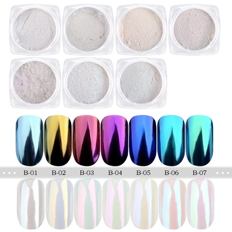 

Girl2girl Nail Art shining glitter powder peral series 7 colors