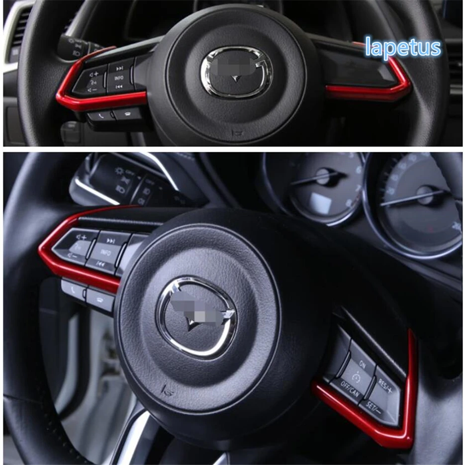 

Lapetus Matte / Red / Carbon Fiber Style Steering Wheel Decoration Frame Cover Trim 2 Piece ABS Fit For Mazda 3 AXELA 2017 2018
