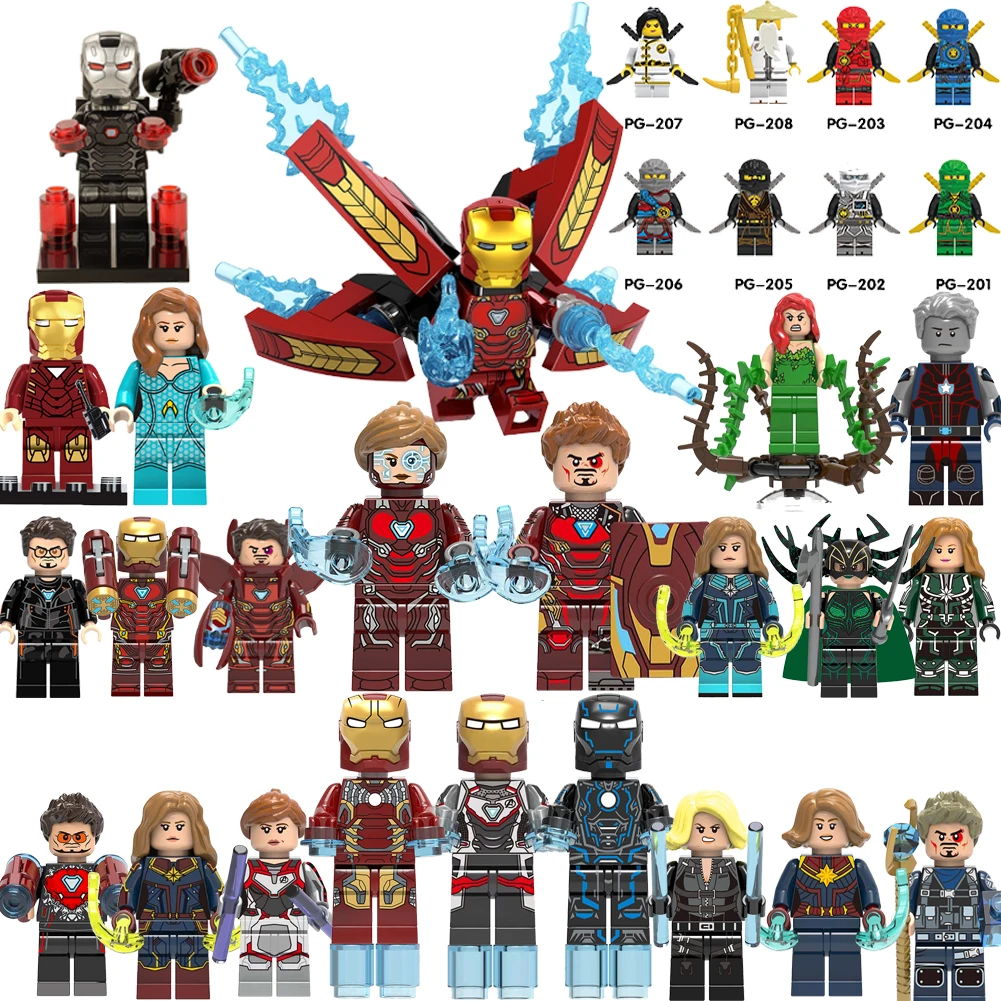 

Avengers Super Hero Iron Man MK50 Pepper Sale Compatible Legoingly Figures Building Blocks Bricks Set Model Toys For Children