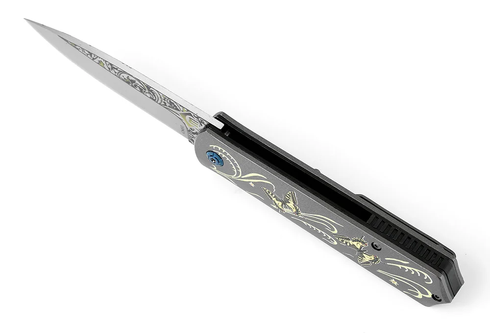 KKWOLF 3D бабочка печати складной нож CM83 серая стальная ручка открытый боевой Спорт обороны карманный нож EDC Охотничий пояс инструменты