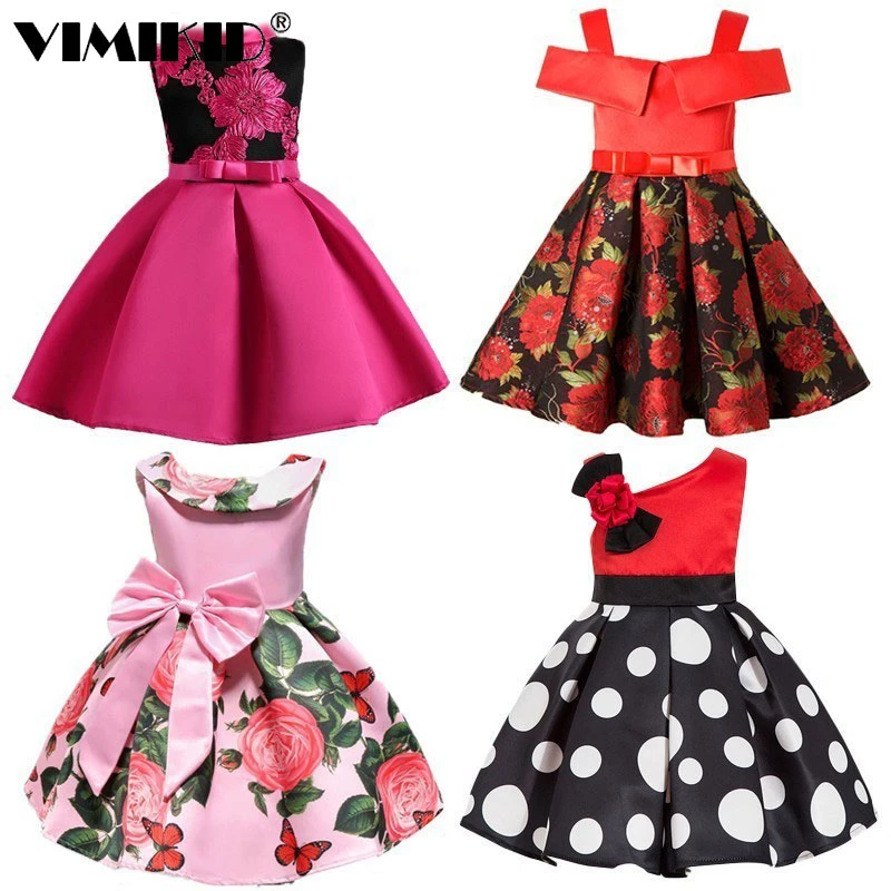 VIMIKID Новое модное платье с блестками и цветами вечерние вечеринки дня рождения