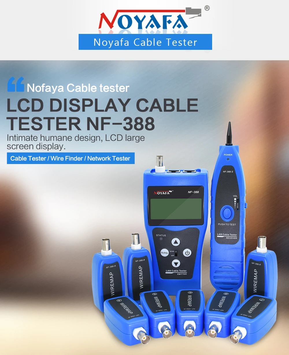 NOYAFA NF-388 дистанционный кабель искателя локатор тестер провода трекер Tracer Lcd RJ45 RJ11 BNC USB телефонный тонер сетевой Набор инструментов Синий