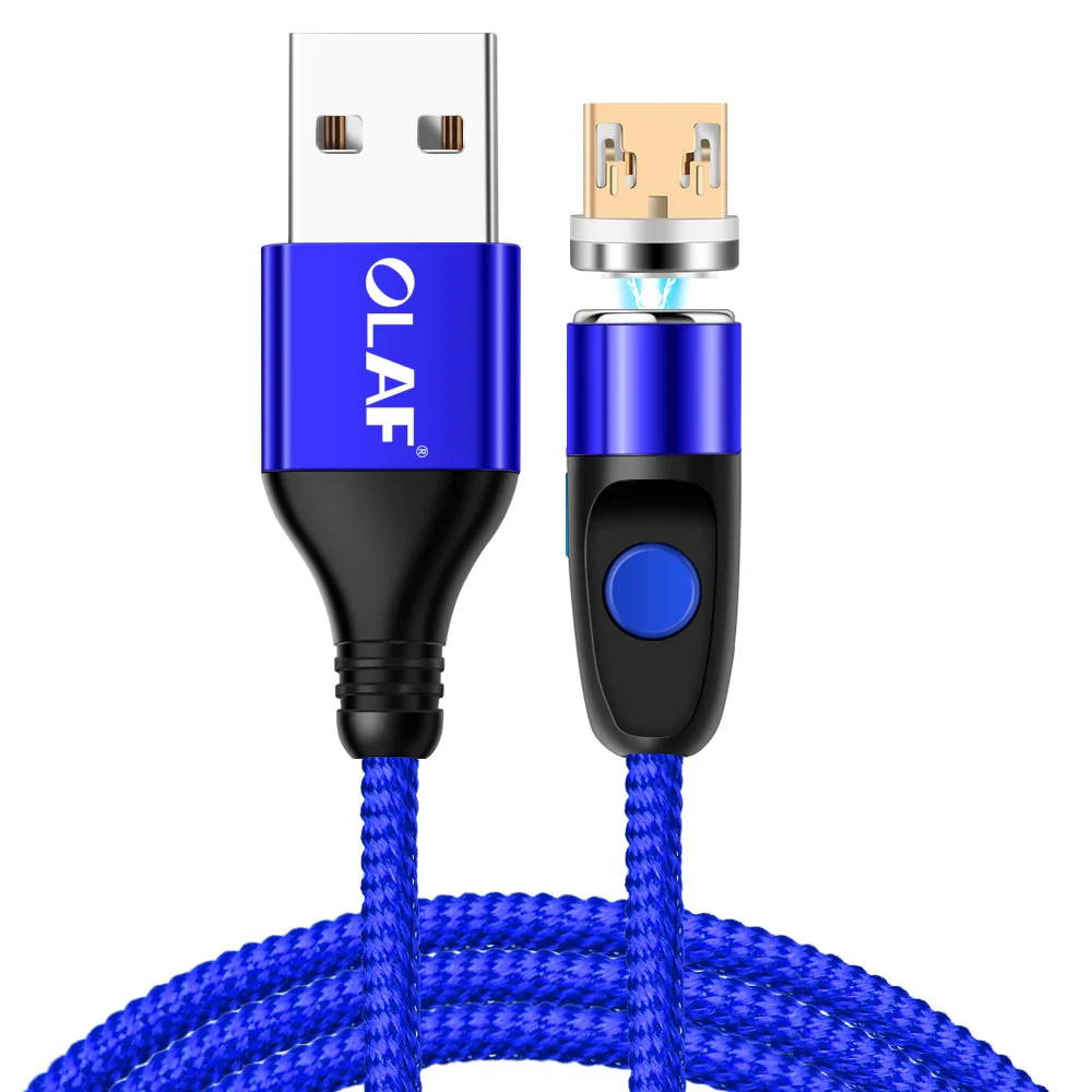 Магнитный кабель Олаф 1 м 2 м 3 А, кабель для быстрой зарядки micro usb type c для быстрой зарядки iPhone 3,0, магнитный кабель USB c type-C