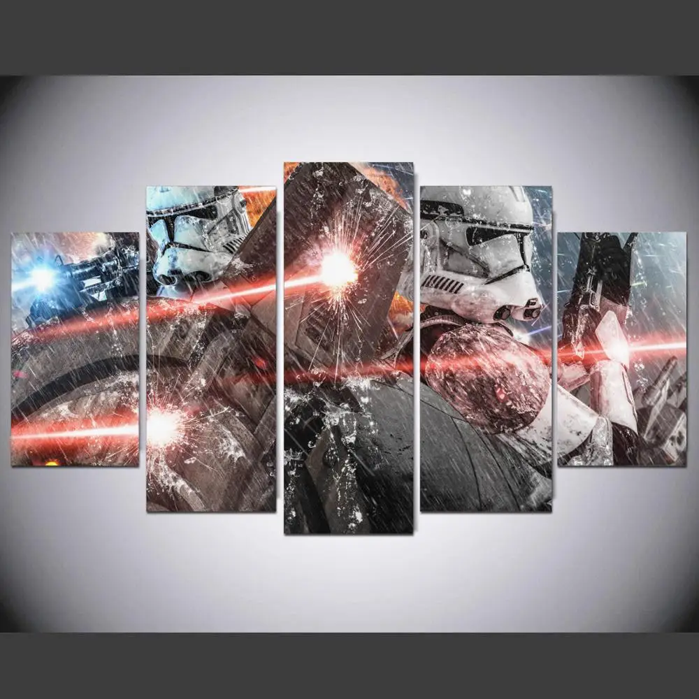 

HD canvas printed painting 5 piece wall art Framework clone wars last stand Home decor Poster Picture For Living Room YK-801