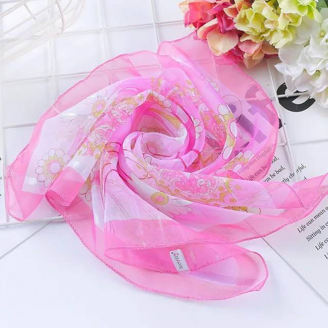 Spring-summer hot women silk scarf square lady wrap small office neck head scarf hair scarf foulard 50*50cm skinny scarfs 4