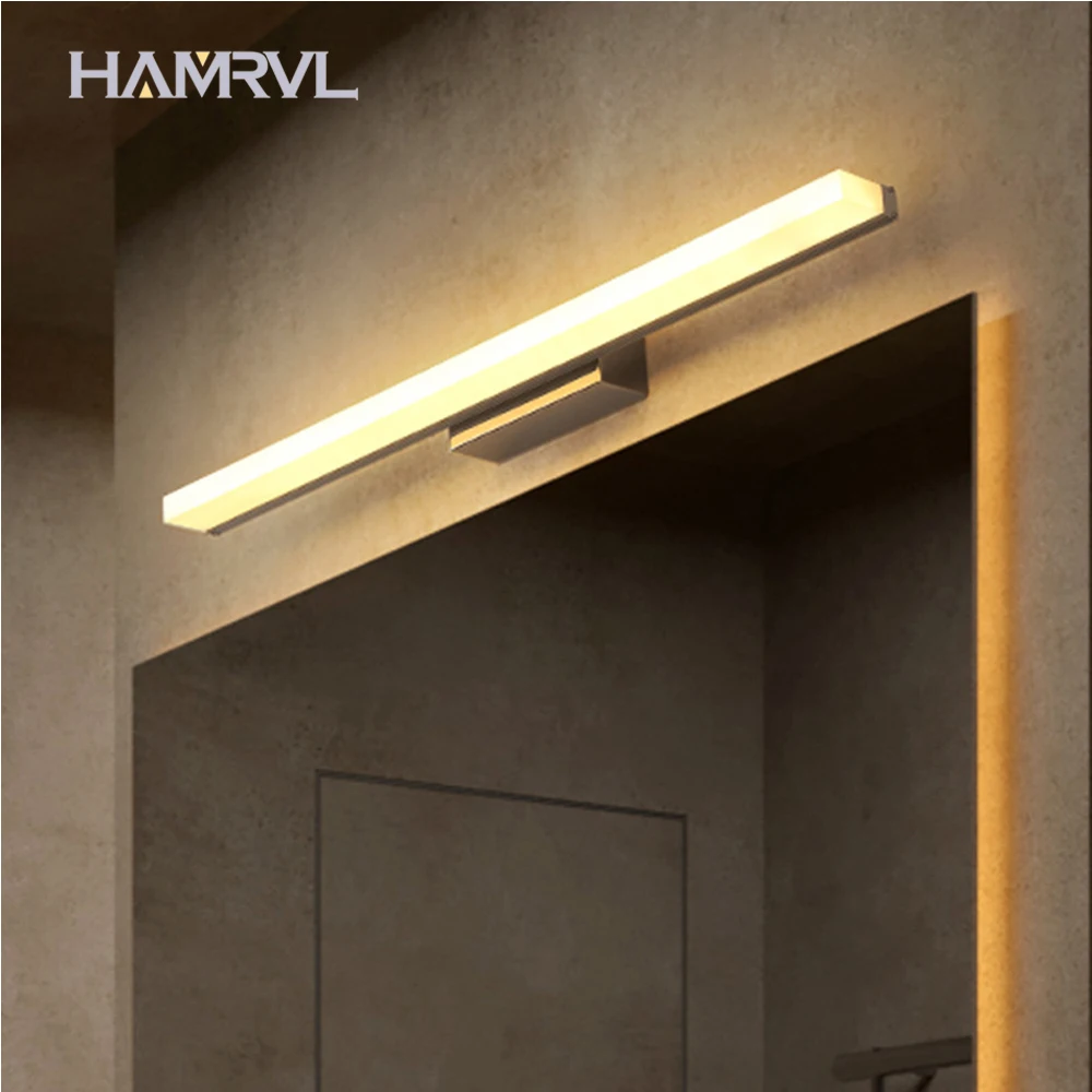Cena 9W 12 14 16 20W 40 50 60 70 90CM barthroom lampa led nad lustro nowoczesne brązu kinkiet wodoodporny makijaż akrylowe domu życia badania