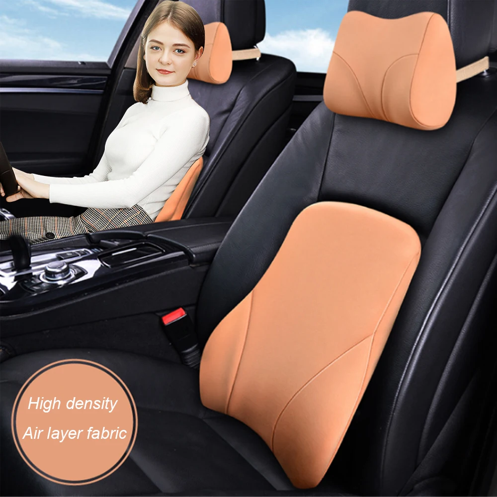 

JINSERTA Memory Foam Car Neck Pillow & Seat Support Lumbar Pillow Auto Seat Back Headrest Pillow for Universal Car