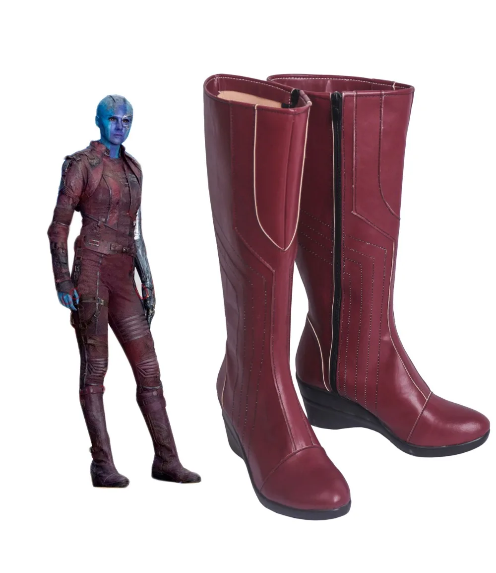 

Nebula Shoes Cosplay Guardians of the Galaxy 2 Nebula Cosplay Boots High Heel Red Shoes Costume Made Any Size