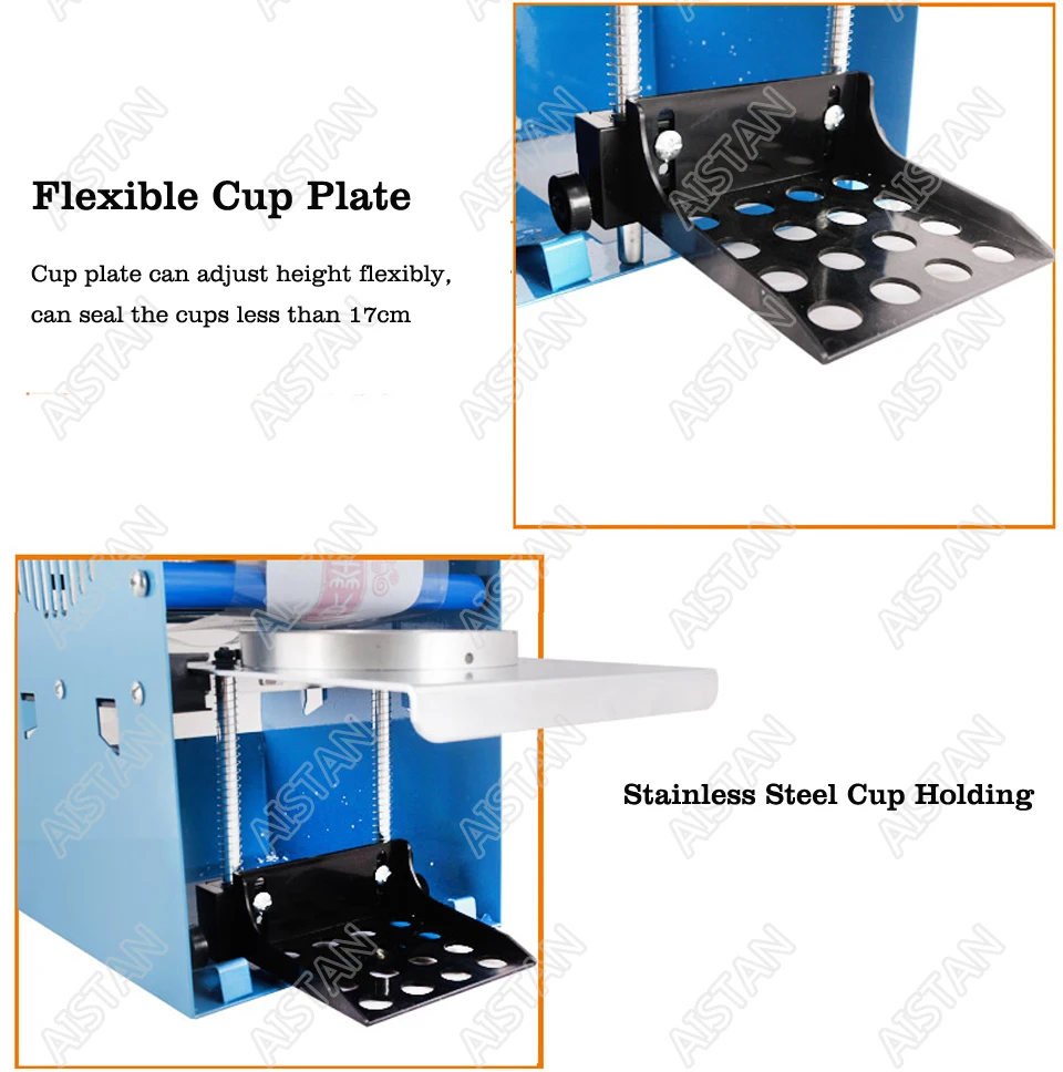 WY802D Hand Held plastic beverage bubble tea cup sealing machine for cup sealing firm type Heavy Duty 220V 110V