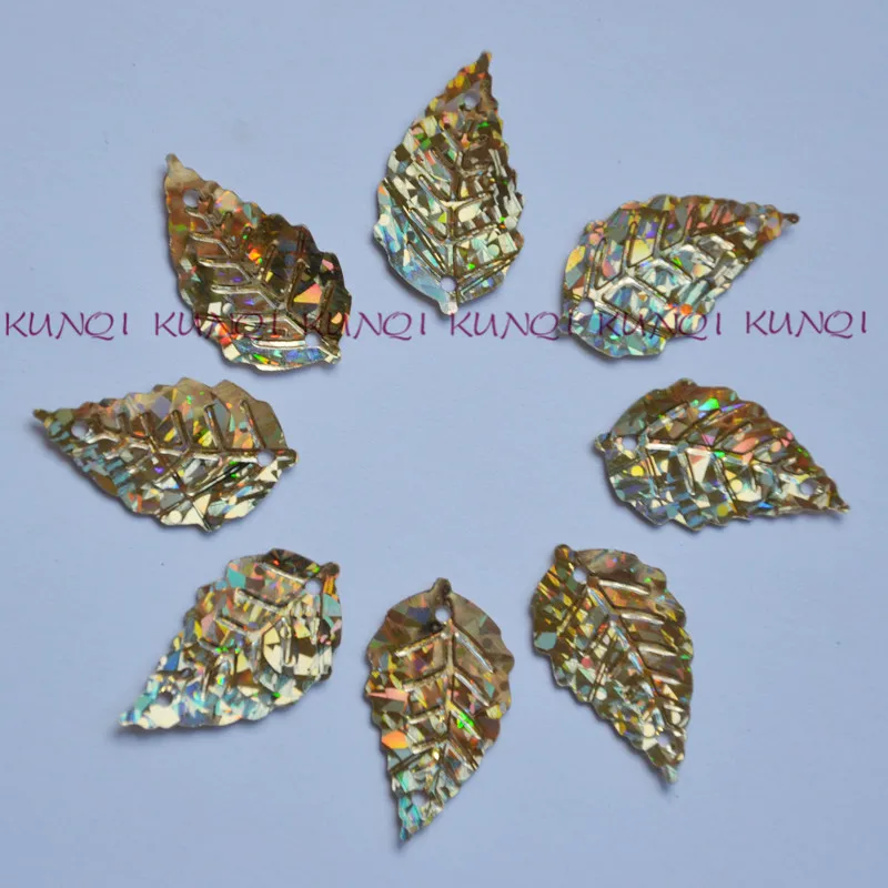 

500pcs 13*22mm Laser Golden Leaves Loose Sequins Paillettes Sewing,Wedding crafts, Women Kids DIY Garment Accessory