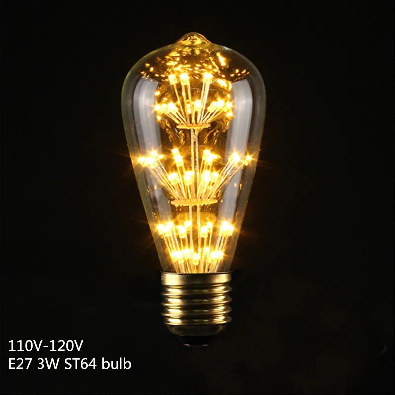 Светодиодный светильник Эдисона в винтажном стиле E27 E14S 3W5W40W в стиле ретро с вольфрамовой нитью, лампа накаливания, светильник для рождественского декора, подвесной светильник - Цвет: 13