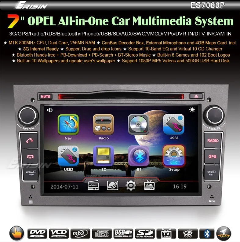 Clearance 7" Special Car DVD for Opel Tigra TwinTop from 2004 & Opel Vectra C from 2004 & Opel Vivaro from 2006 & Opel Zafira from 2005 0