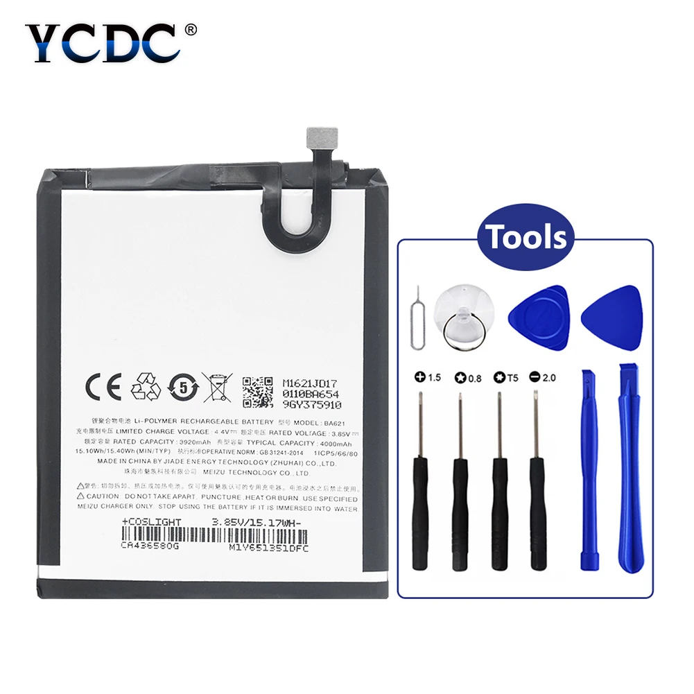 

Replacement Battery BA621 For Meizu M5 Note Note 5 Battery meilan note5 M5 Cell Phone Bateria Batterij Accumulator 4000mAh+Tools