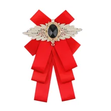 Ленточный банк с кристаллами Брошь бабочка для мужчин и женщин Свадебная вечеринка галстук-бабочка со стразами Современное украшение