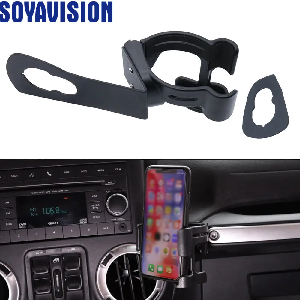 Us 15 13 11 Off For Jeep Wrangler Jk Parts Water Cup Bottle Holder Mount For Jk Jeep Interior Accessories Clip Mobile Phones Walkie Talkies In