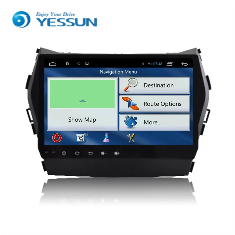 Discount YESSUN Android Radio Car DVD Player For Hyundai IX45 2012~2016 stereo radio multimedia GPS navigation with WIFI Bluetooth AM/FM 1