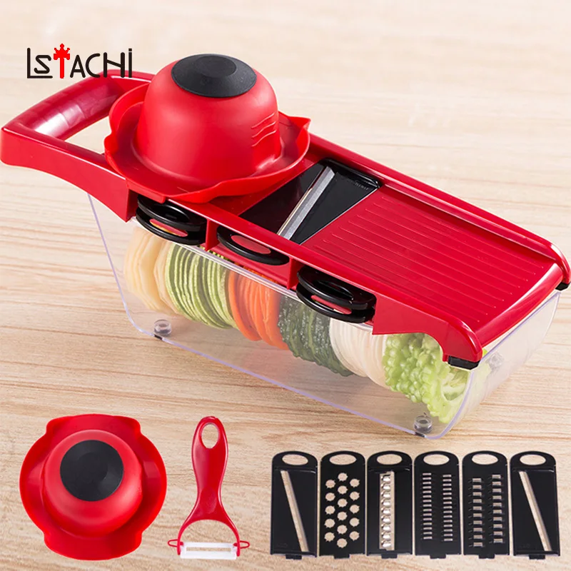 

LSTACHi Manual Potato Slicer Fruit Vegetable Cutter Stainless Steel Mandoline Onion Peeler Carrot Grater Food Processor
