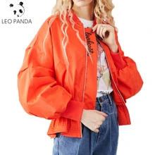 Новая Весенняя мода с длинными рукавами с вышивкой буквами Высококачественная Женская свободная куртка на молнии короткие женские куртки свободные куртки C 269